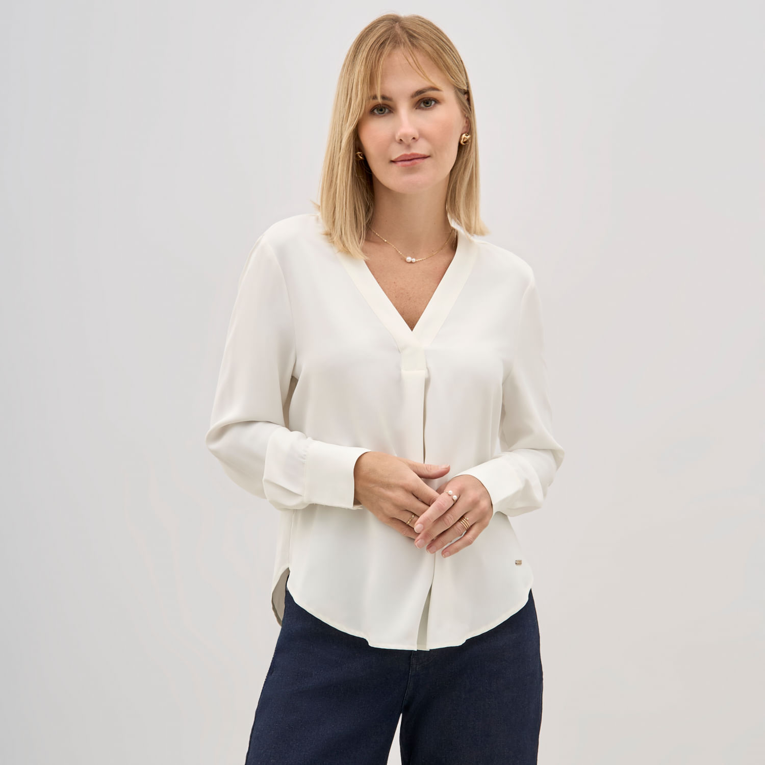 Blusa Mujer Mix Zafin Manga Larga