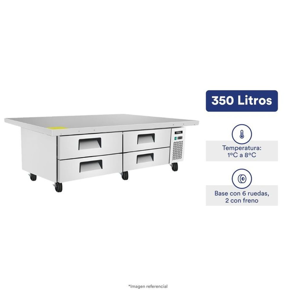 Base chef refrigerada Ilumi con 4 cajones