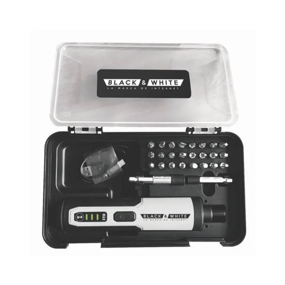 KIT DESTORNILLADOR RECARGABLE BLACK WHITE BWAR36