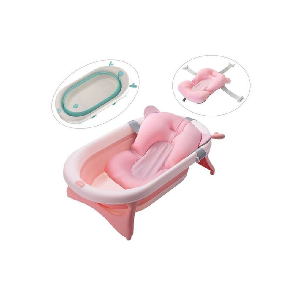 Bañera Tina de Baño Plegable con cojin Rosado