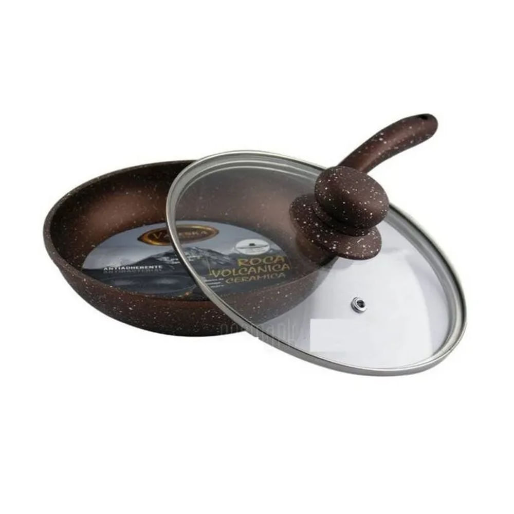 Sartén Roca Volcánica Antiadherente Con Tapa 28 CM