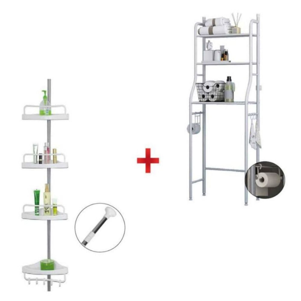 Pack estante de baño  esquinero 4 niveles