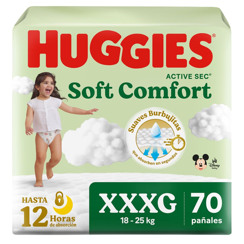 Pañales para Bebé HUGGIES Active Sec XXXG Paquete 70un Pañales para Bebé HUGGIES Active Sec XXXG Paquete 70un