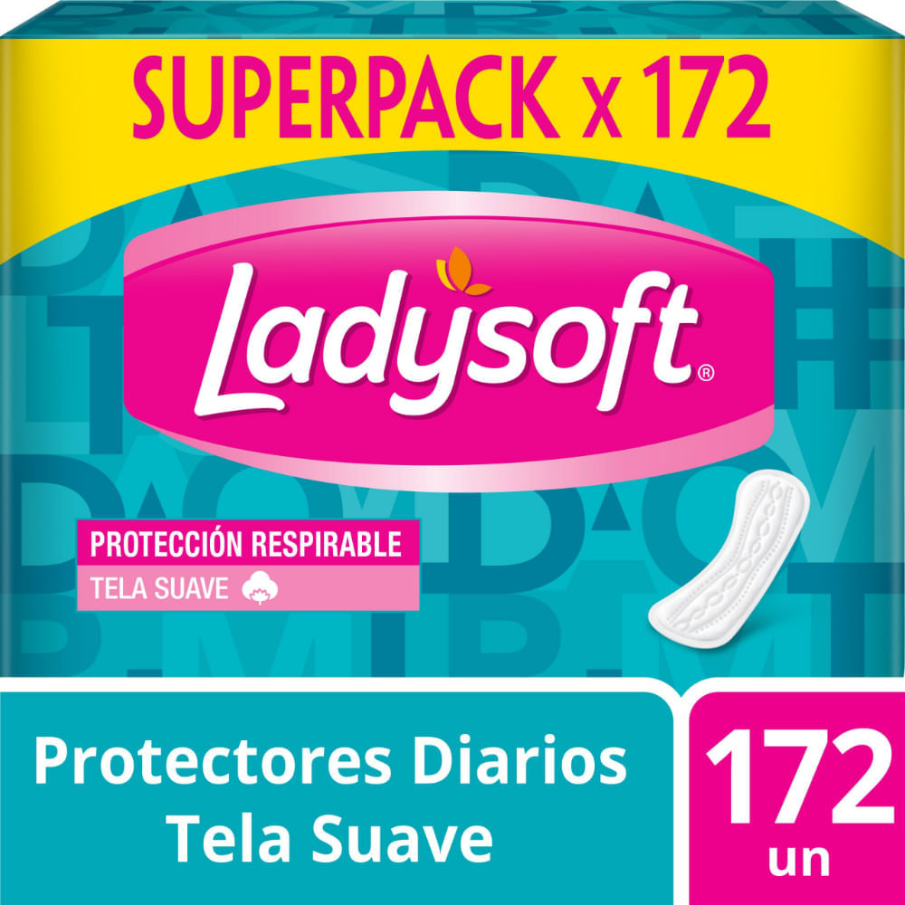 Protectores Diarios LADYSOFT Protección Respirable Paquete 172un Protectores Diarios LADYSOFT Protección Respirable Paquete 172un
