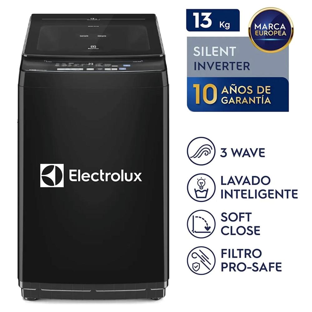 Lavadora Electrolux Carga Superior 13 kg Efficient Negro EWIJ13F2XSYB