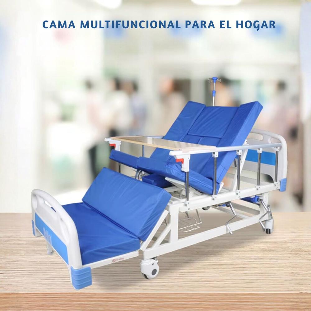 Cama Clinica Manual Multifuncional 4 posiciones con inodoro Importada Completa