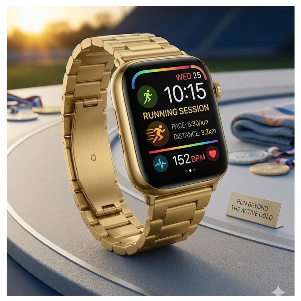 RELOJ PARA HOMBRE DORADO G9 PRO MAX CARGADOR BLUETOOTH LLAMADAS