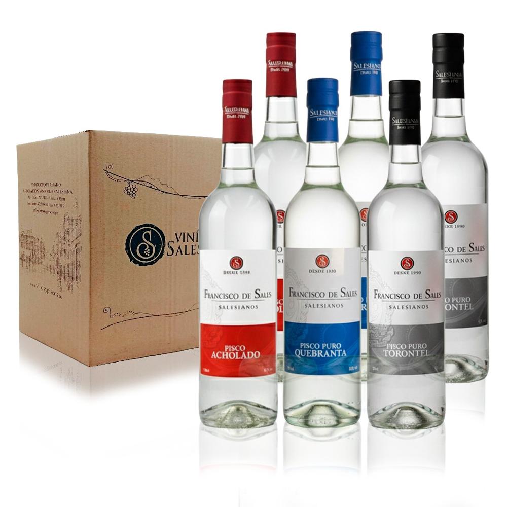 Pisco Francisco de Sales Six Pack Mix x 700 ml.