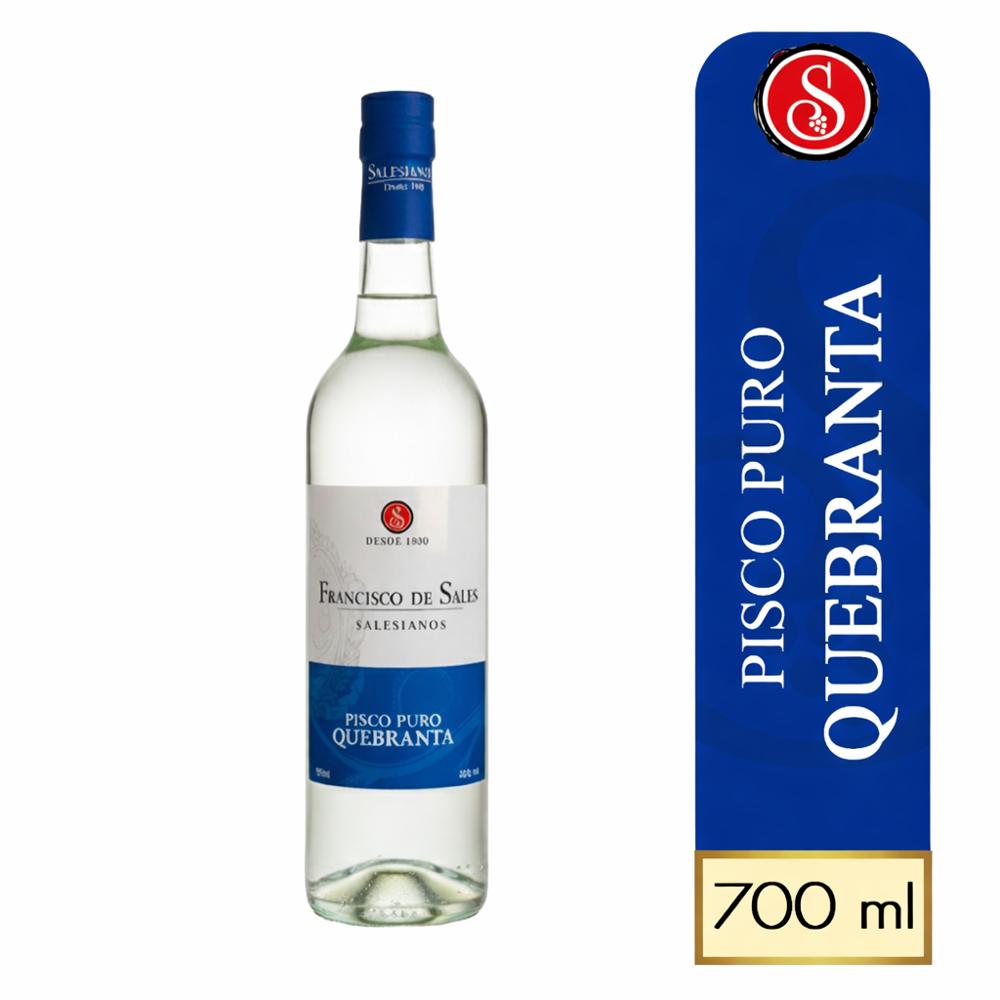 PISCO PURO QUEBRANTA FRANCISCO DE SALES x 700 ml.