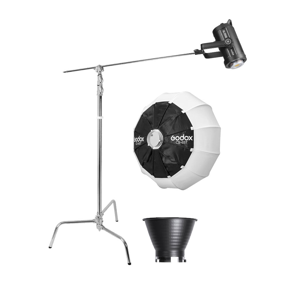 Luz Continua Godox SL150III - Parante Cstand 270CS - Softbox Lantern CS-65T