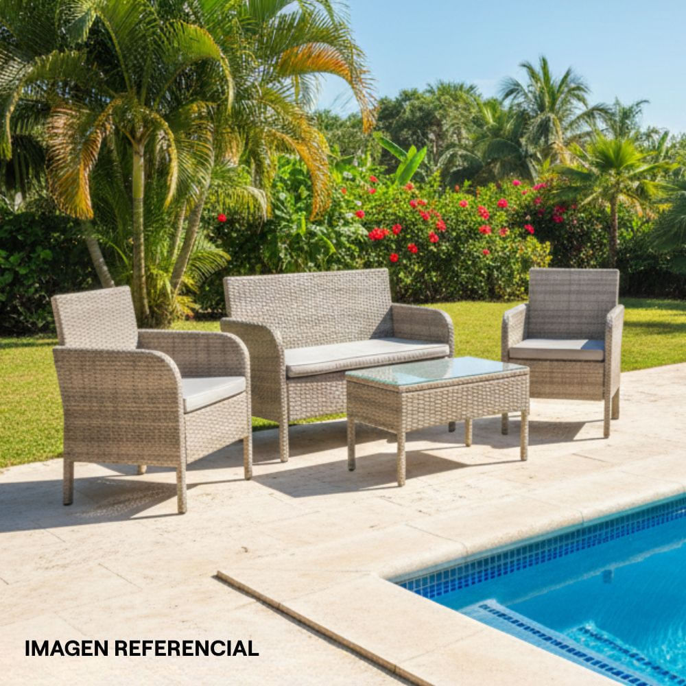 Juego de Sala de Terraza Macorís Beige 4 Personas Orange Juego de Sala de Terraza Macorís Beige 4 Personas Orange