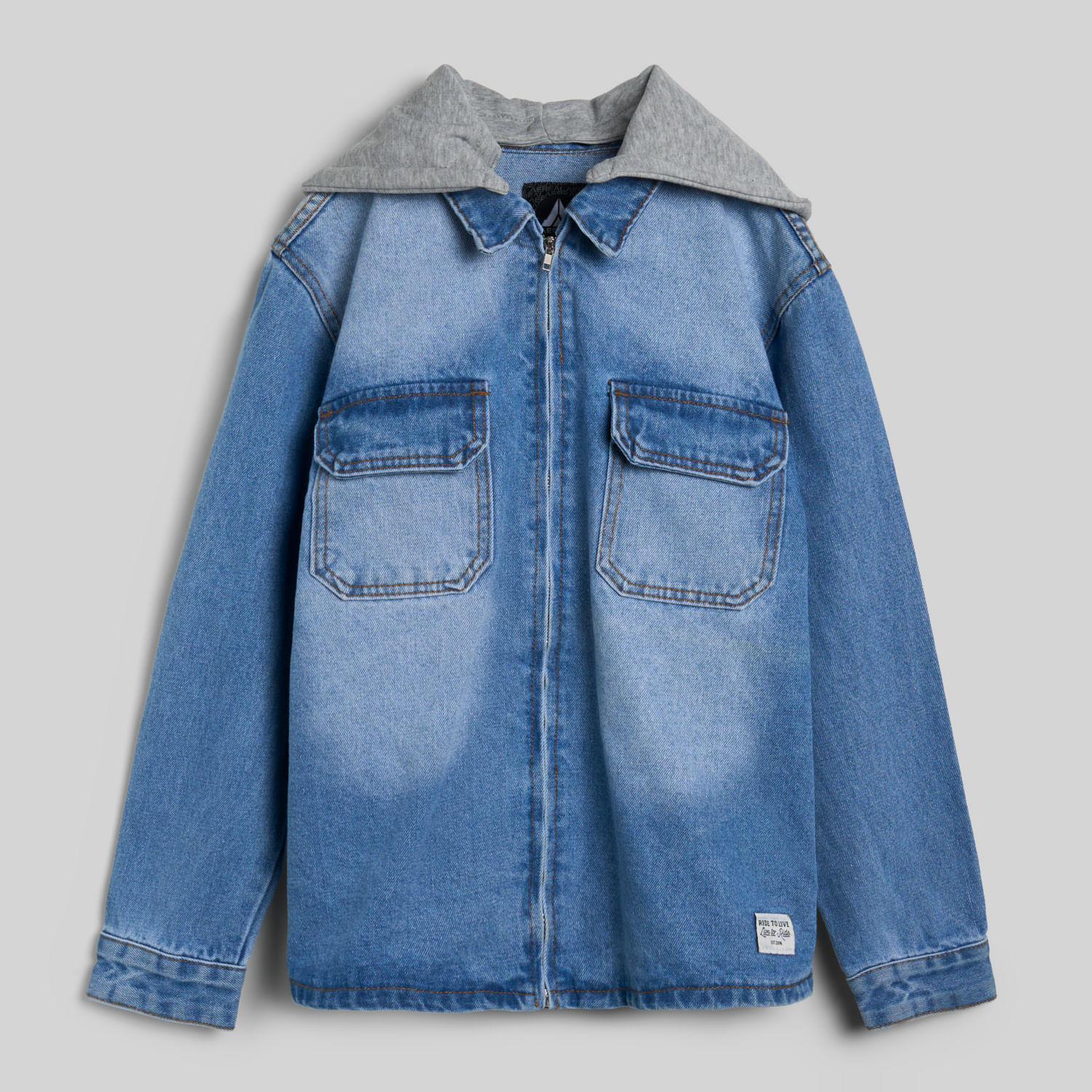 Casaca Para Teen Niño Camisaco Denim Aereal