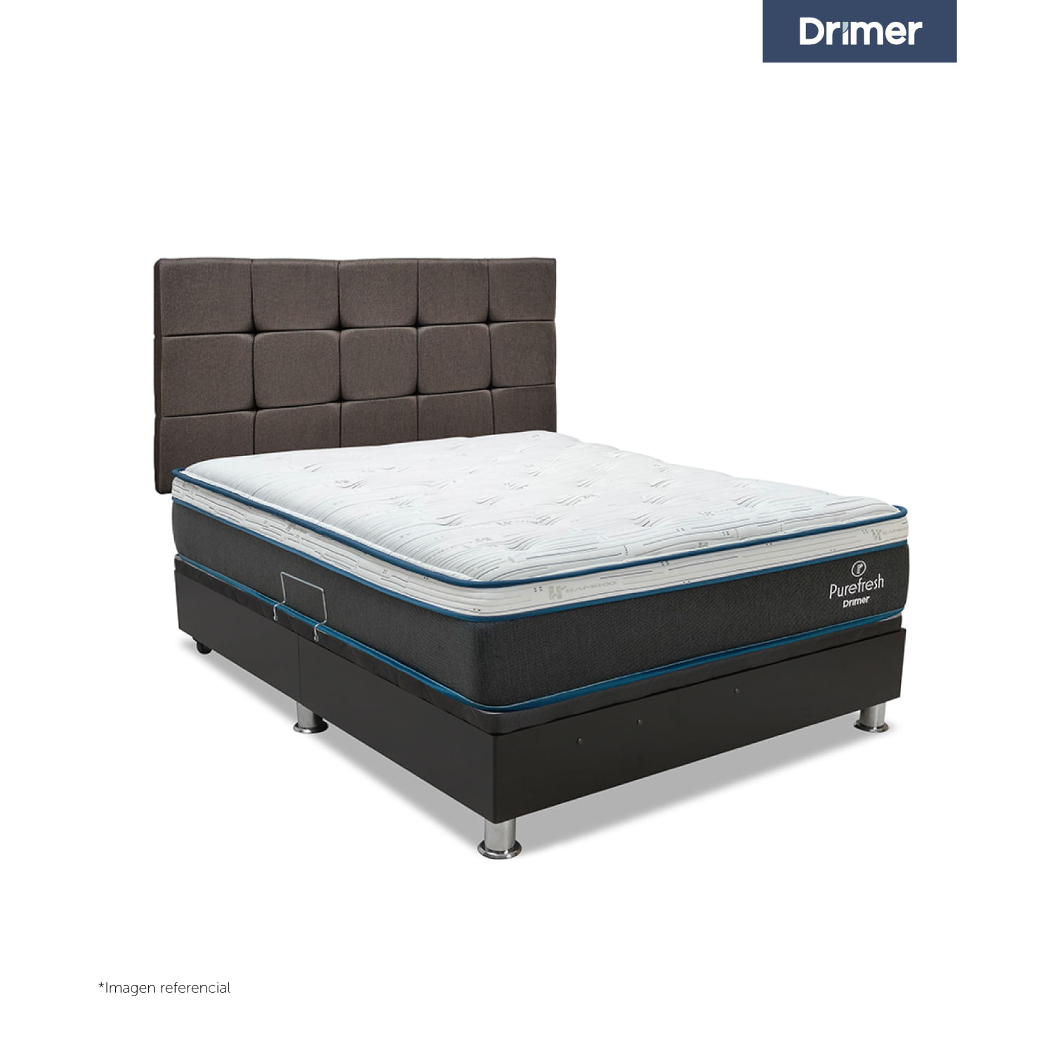 Dormitorio Praktibox Laqueada Pure Fresh 1.5 Plazas Cuadros Marron