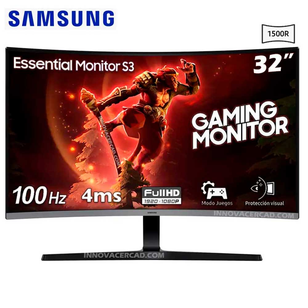 Monitor Samsung S3 LS32D390GANXZA Curvo 32 FHD 1920 x 1080 100HZ 4ms GTG