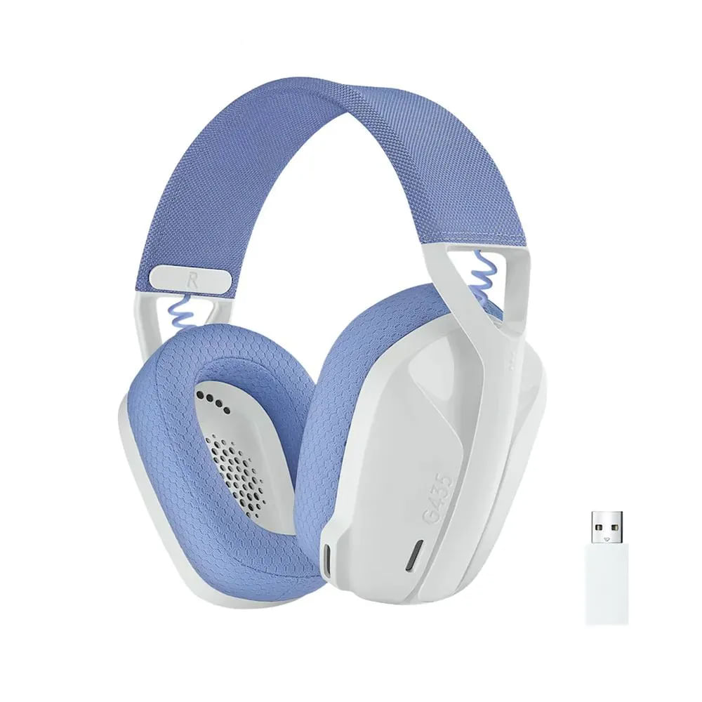 Auriculares Logitech G435 con micrófono, conectividad Bluetooth y Lightspeed, color blanco