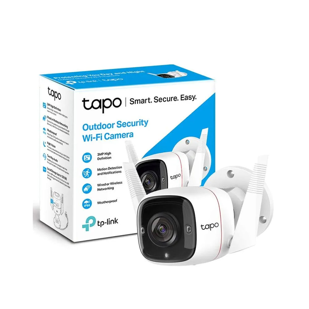 Cámara TP-Link Tapo C310 FHD con WiFi, visión nocturna y almacenamiento en mSD - Seguridad Intelige