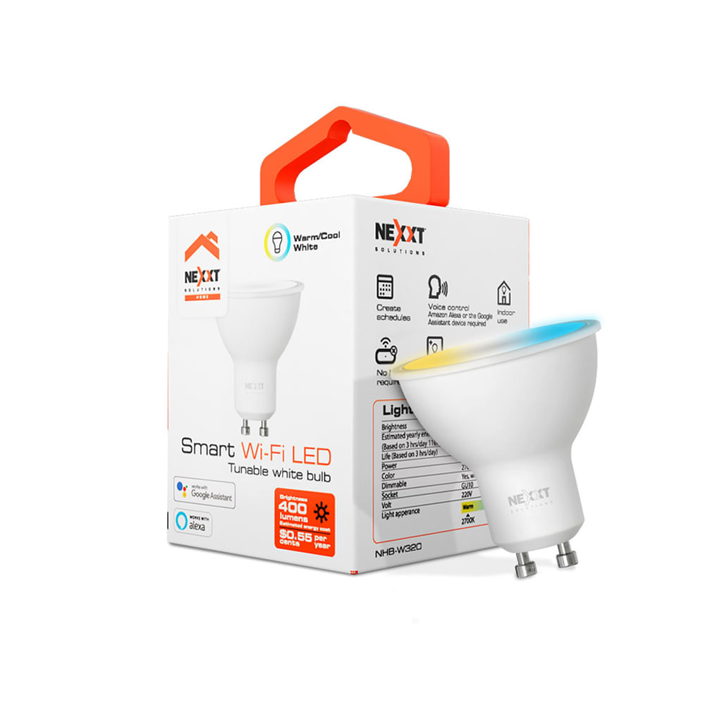 Bombilla LED inteligente Wi-Fi NEXXT MR16 4W, eficiencia energética y fácil control desde tu smartp