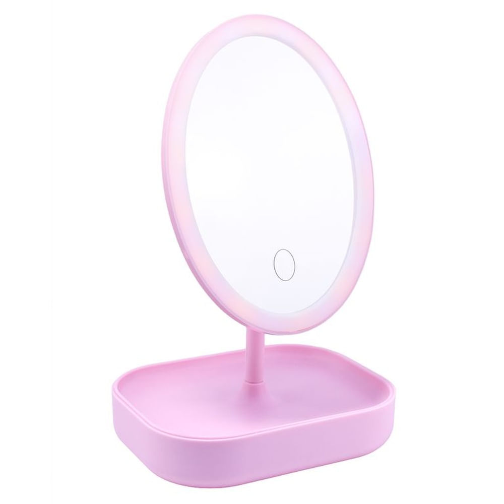 Espejo de Tocador Oval Led Rosa