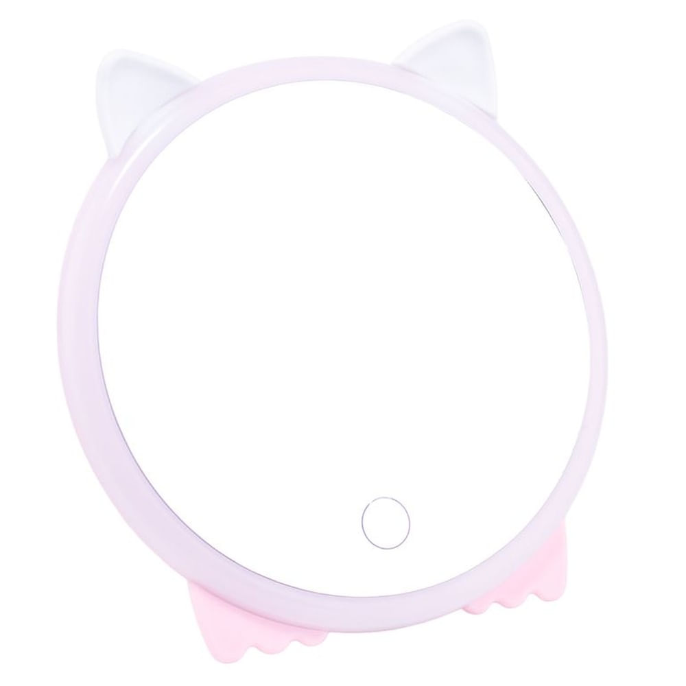 Espejo de Tocador Gatita Led Rosa