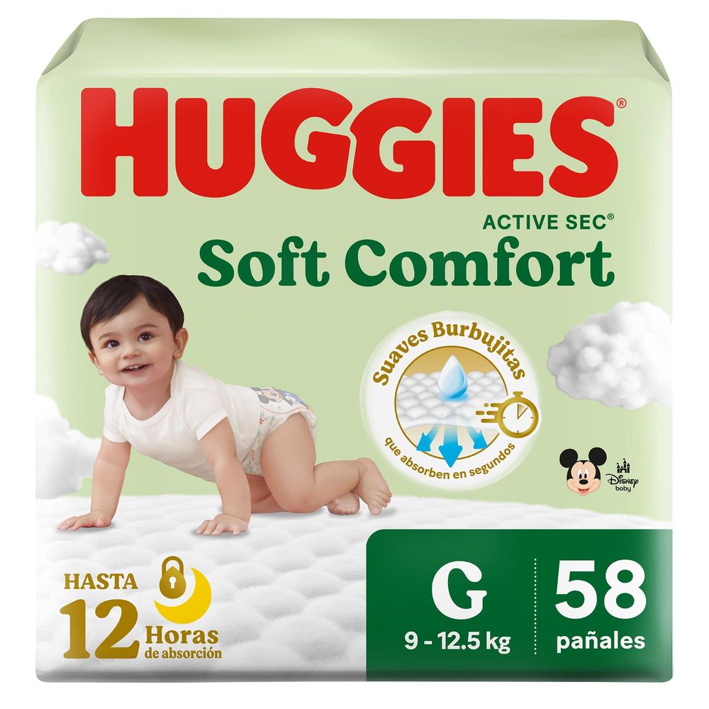 Pañales HUGGIES Hiper Active Sec Talla G Paquete 58un Pañales HUGGIES Hiper Active Sec Talla G Paquete 58un