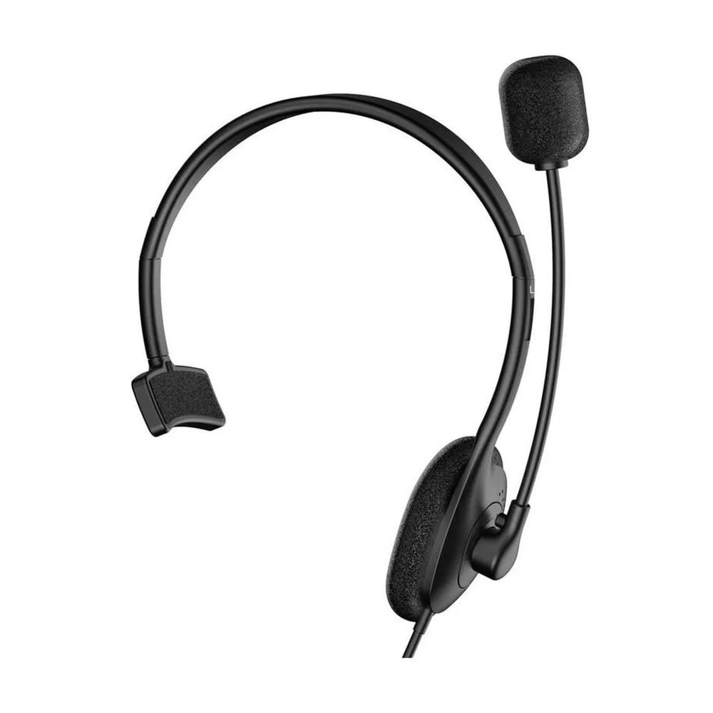 Audífono Genius HS-100U Mono USB Negro con Micrófono – Ideal para Gaming y Videoconferencias