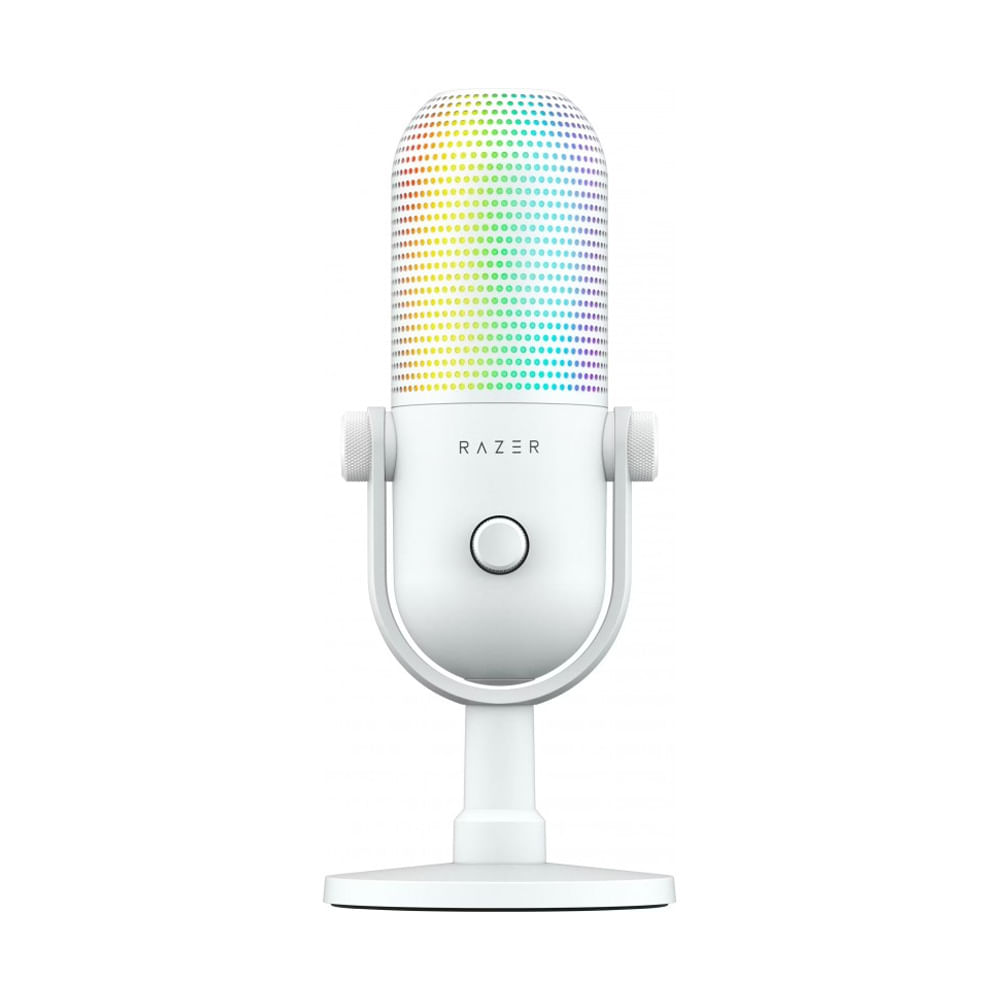 Micrófono Razer Seiren V3 Chroma USB para Streaming, Supercardioide, Sensor Touch, Blanco Silencios