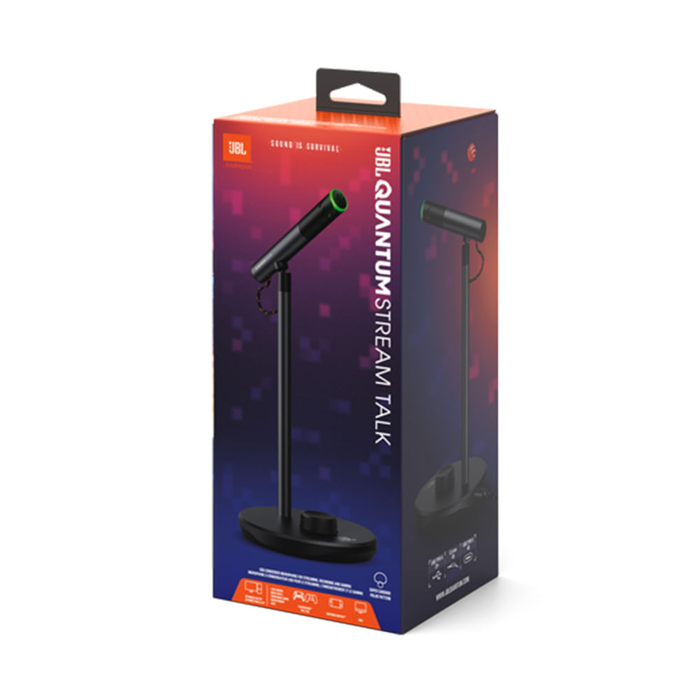 Micrófono JBL Quantum con cable - Sonido profesional en color negro para gamers y streamers