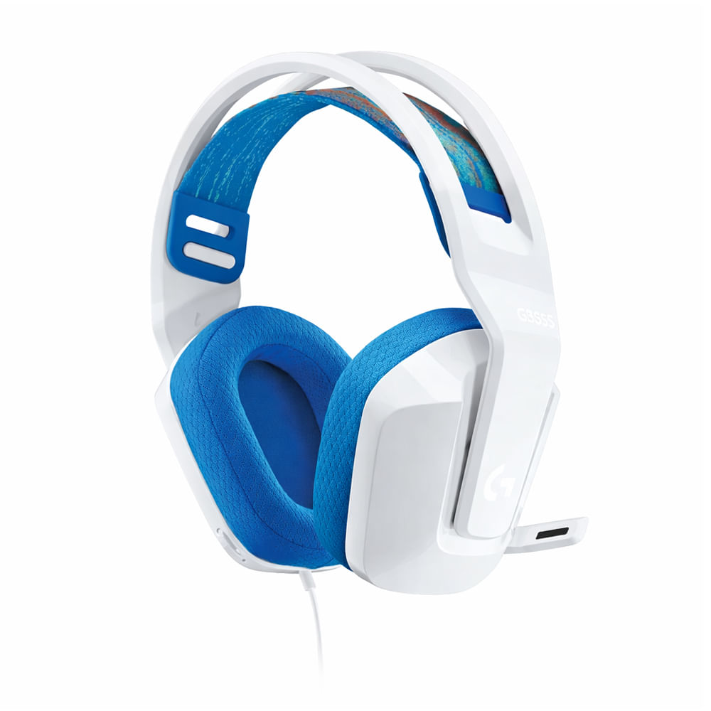 Auriculares gaming Logitech G335 blancos con sonido envolvente y diseño ergonómico