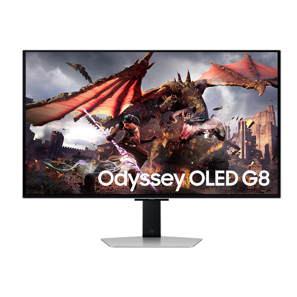 Monitor Samsung Odyssey G8 de 32"" 4K OLED, 240Hz, FreeSync/G-Sync, Plata, Ideal para Gaming