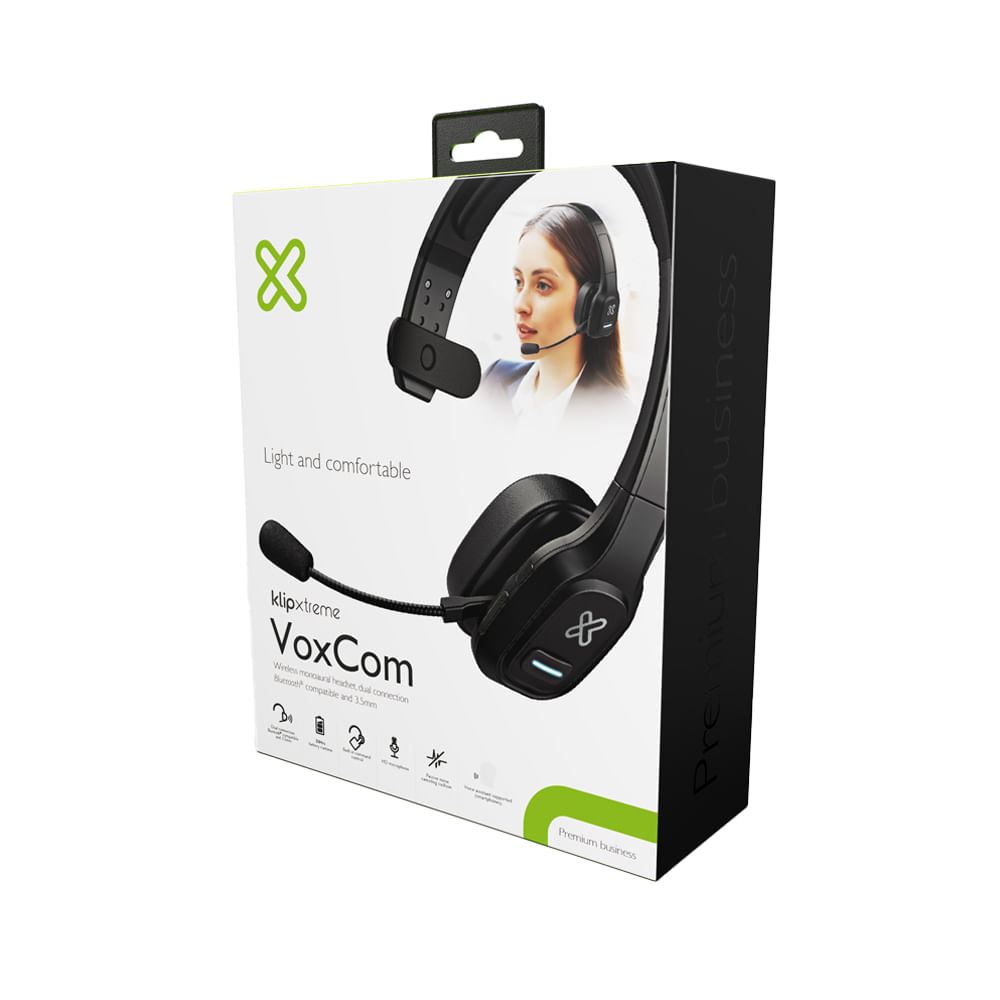 Klip Xtreme KCH-750 headset inalámbrico mono dual para conferencias y audio en casa