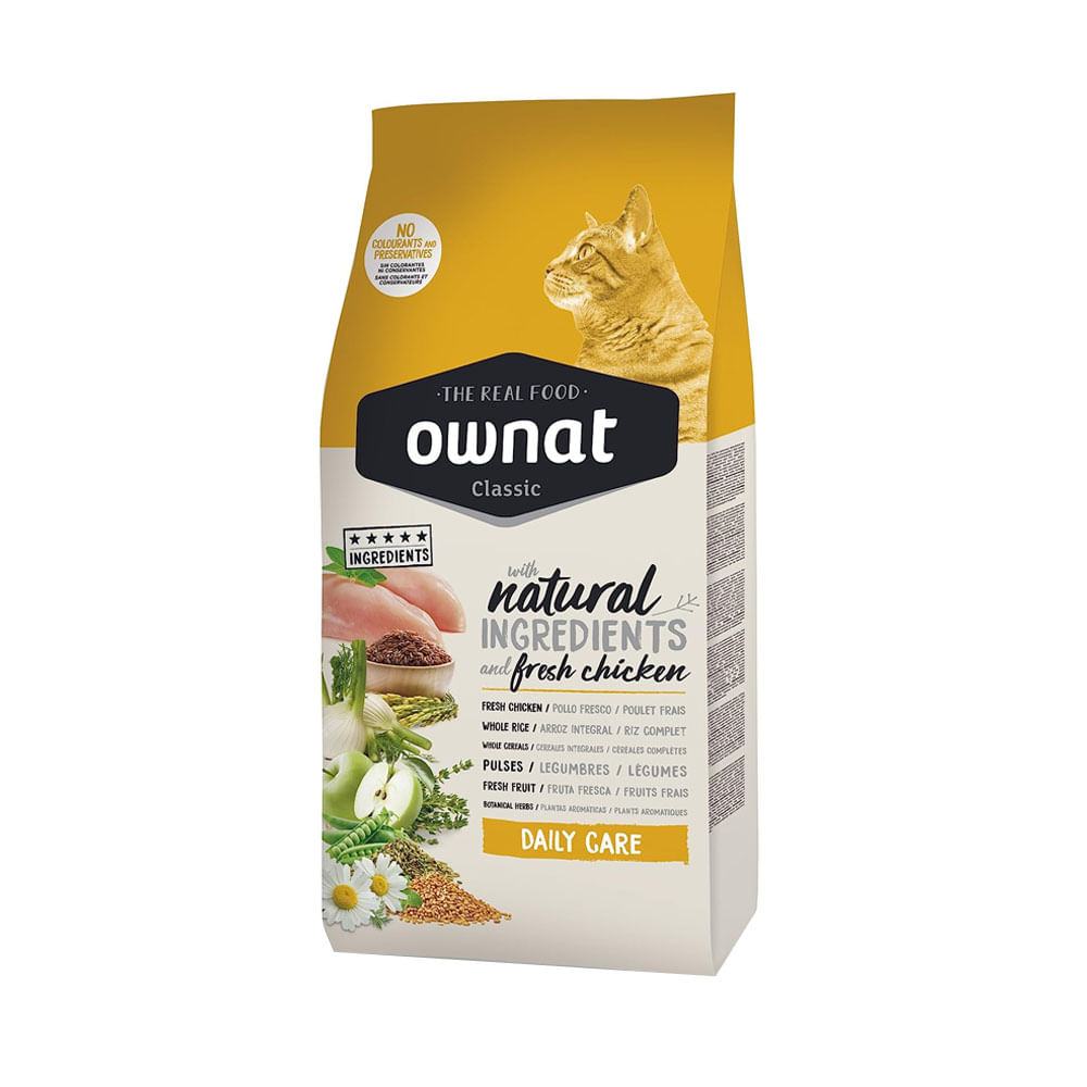 Alimento Ownat Classic Cuidado Diario para Gatos 15kg Alimento Ownat Classic Cuidado Diario para Gatos 15kg