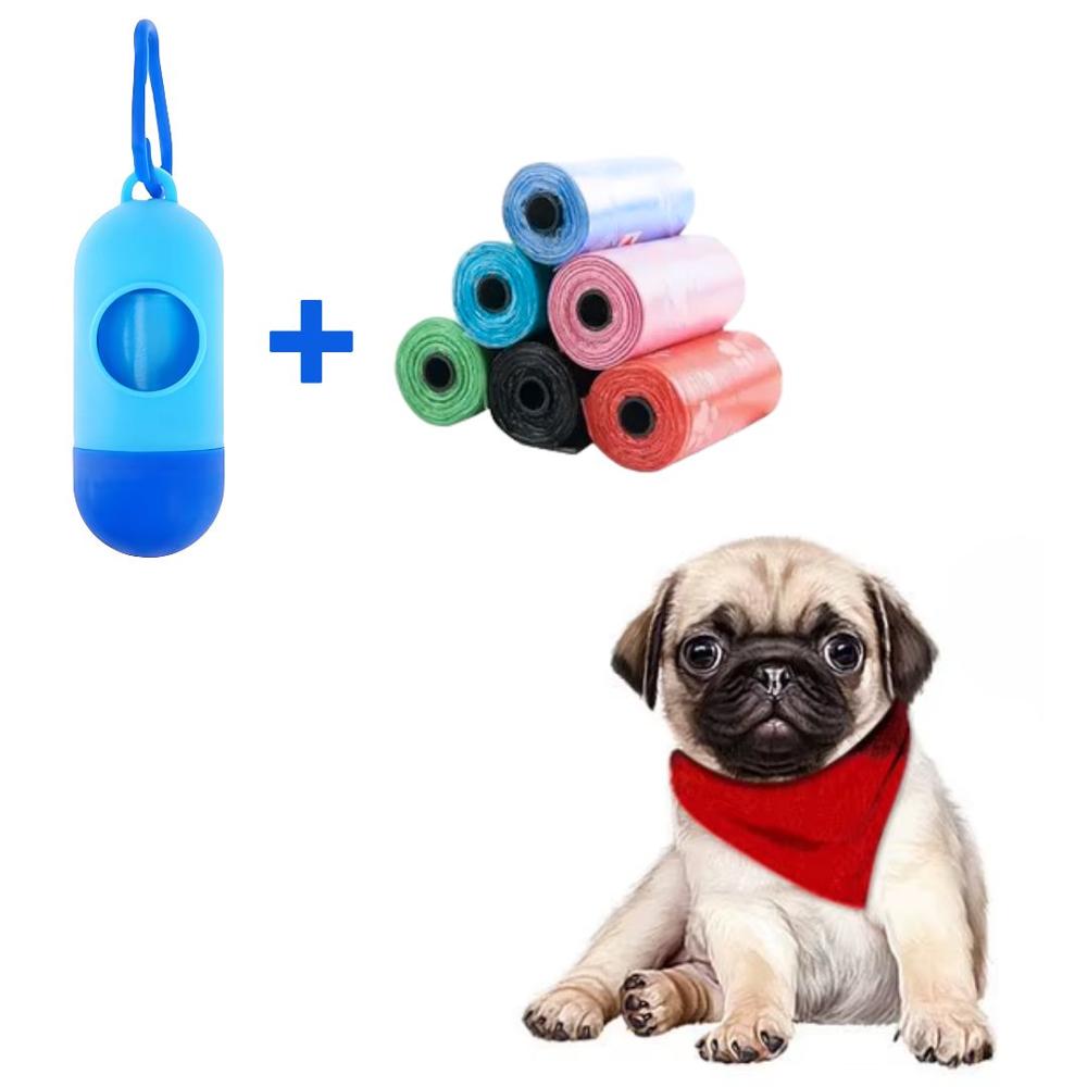 Cápsula Porta Bolsas para Desechos de Mascotas con 6 Bolsas para Excremento Perro Celeste Cápsula Porta Bolsas para Desechos de Mascotas con 6 Bolsas para Excremento Perro Celeste