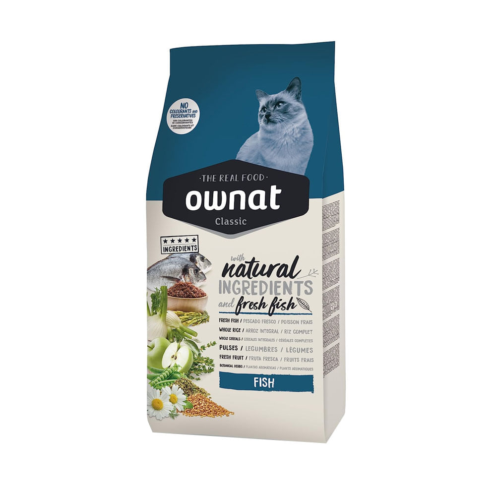 Alimento Ownat Classic para Gatos sabor Pescado 4kg
