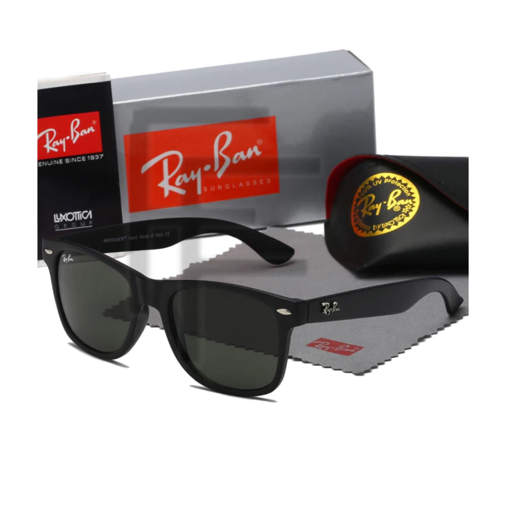 lentes de sol wayfarer rb2140 black 54m ray ban