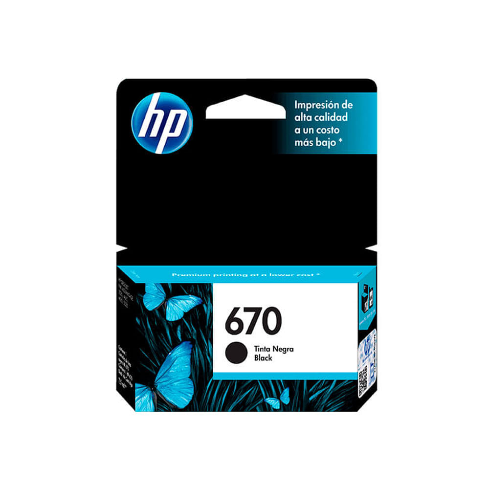 Cartucho de tinta HP 670 Original Negro para impresoras de inyección de tinta Alta calidad de imp