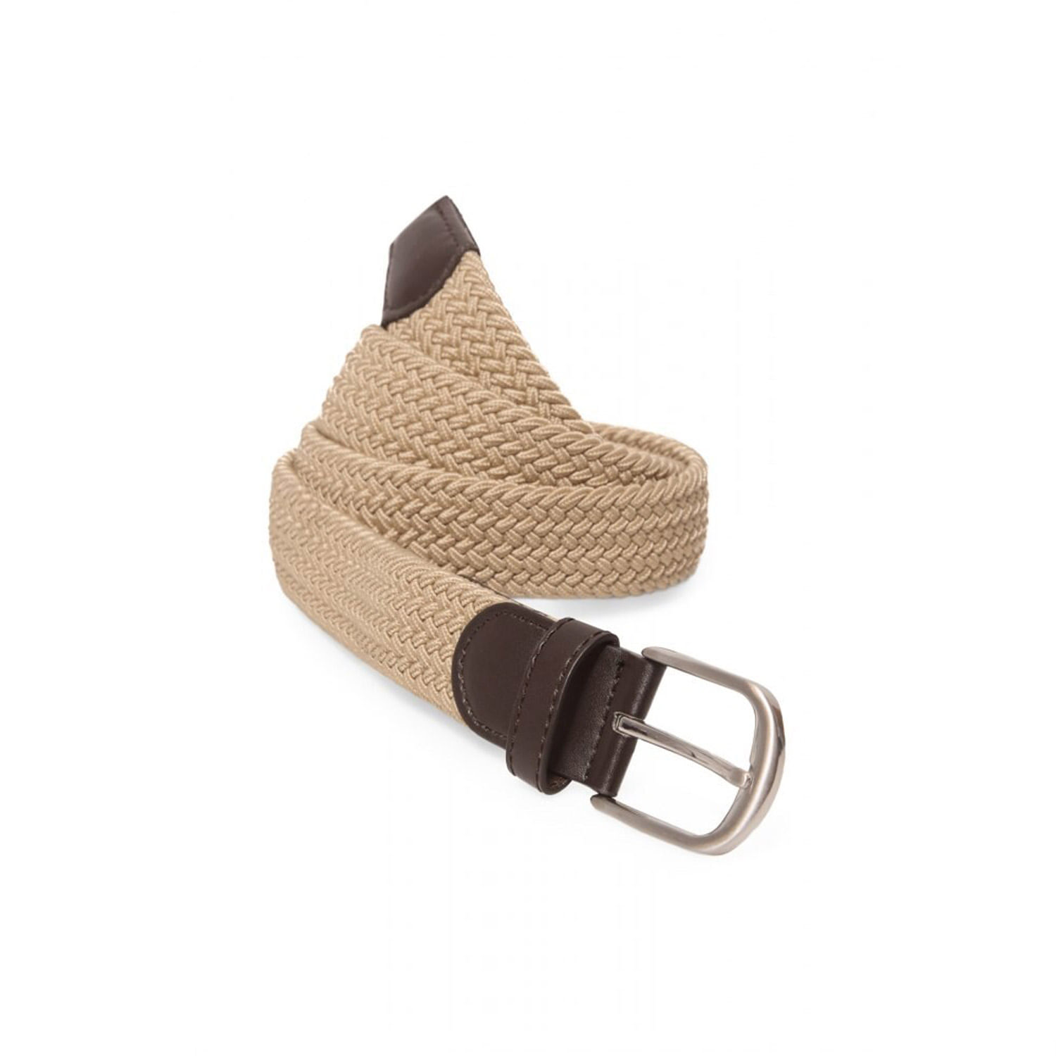 Correa Hombre Sfera Trenzado Elastico Beige