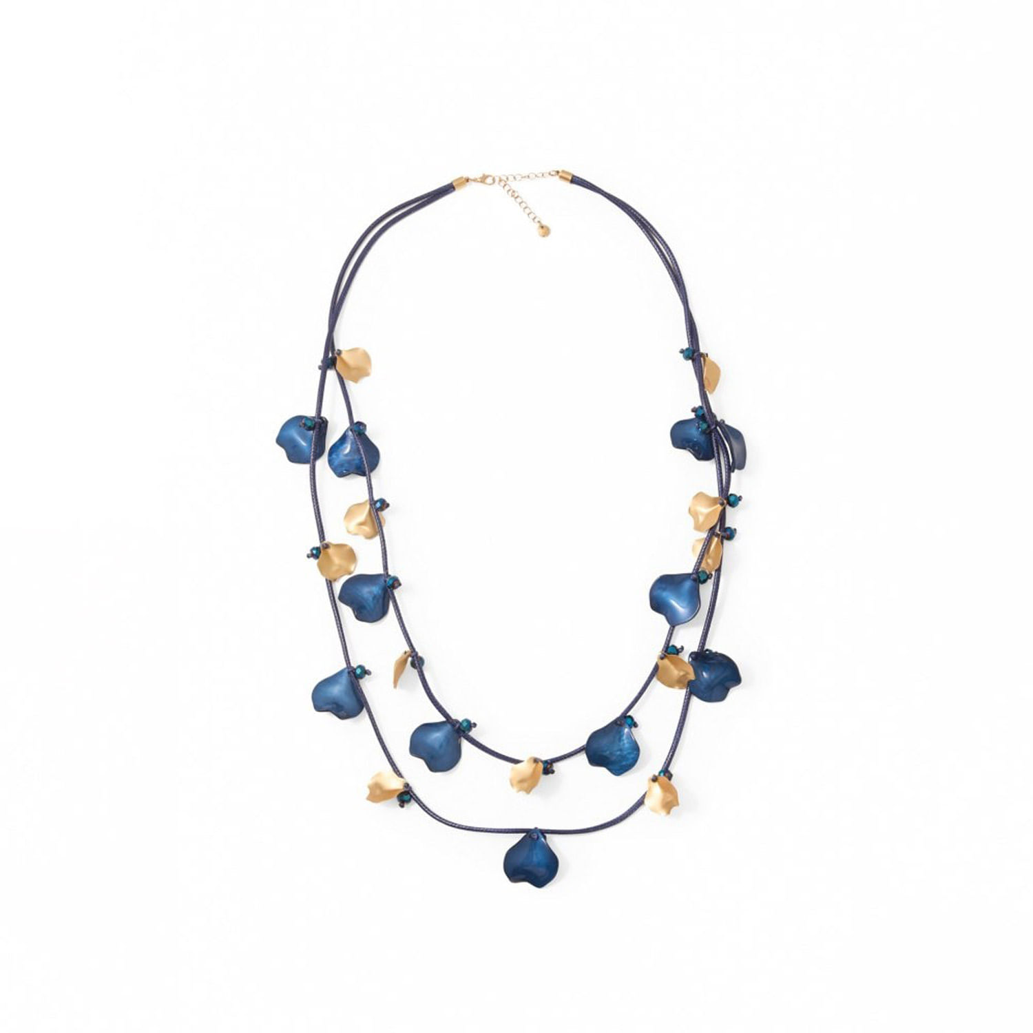 Collar Mujer Sfera Petalos Raso Azul