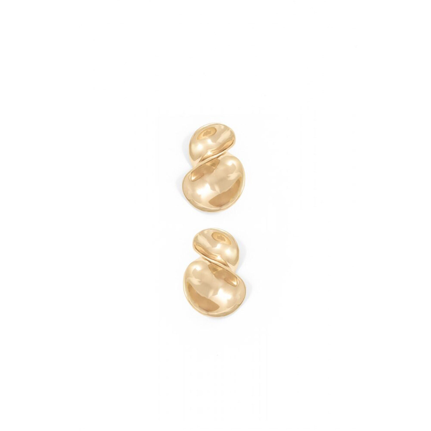 Pendientes Mujer Sfera Metal Retorcido Oro
