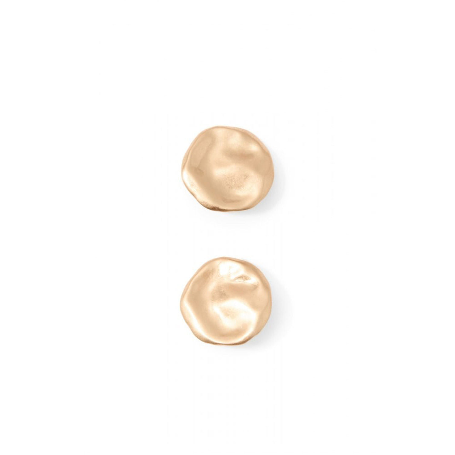 Pendientes Mujer Sfera Circulo Martillado Oro
