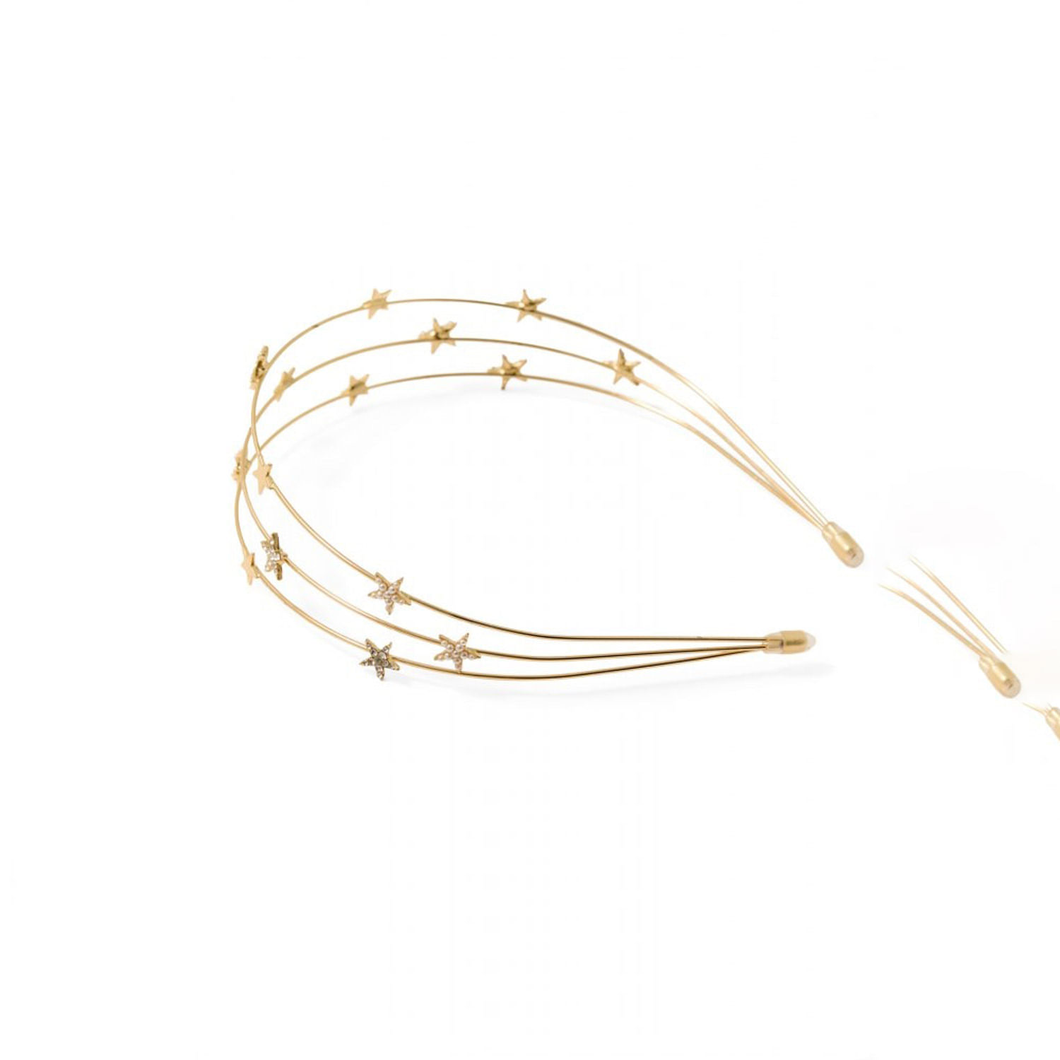 Pulsera Mujer Sfera Diadema Triple Estrellas Oro