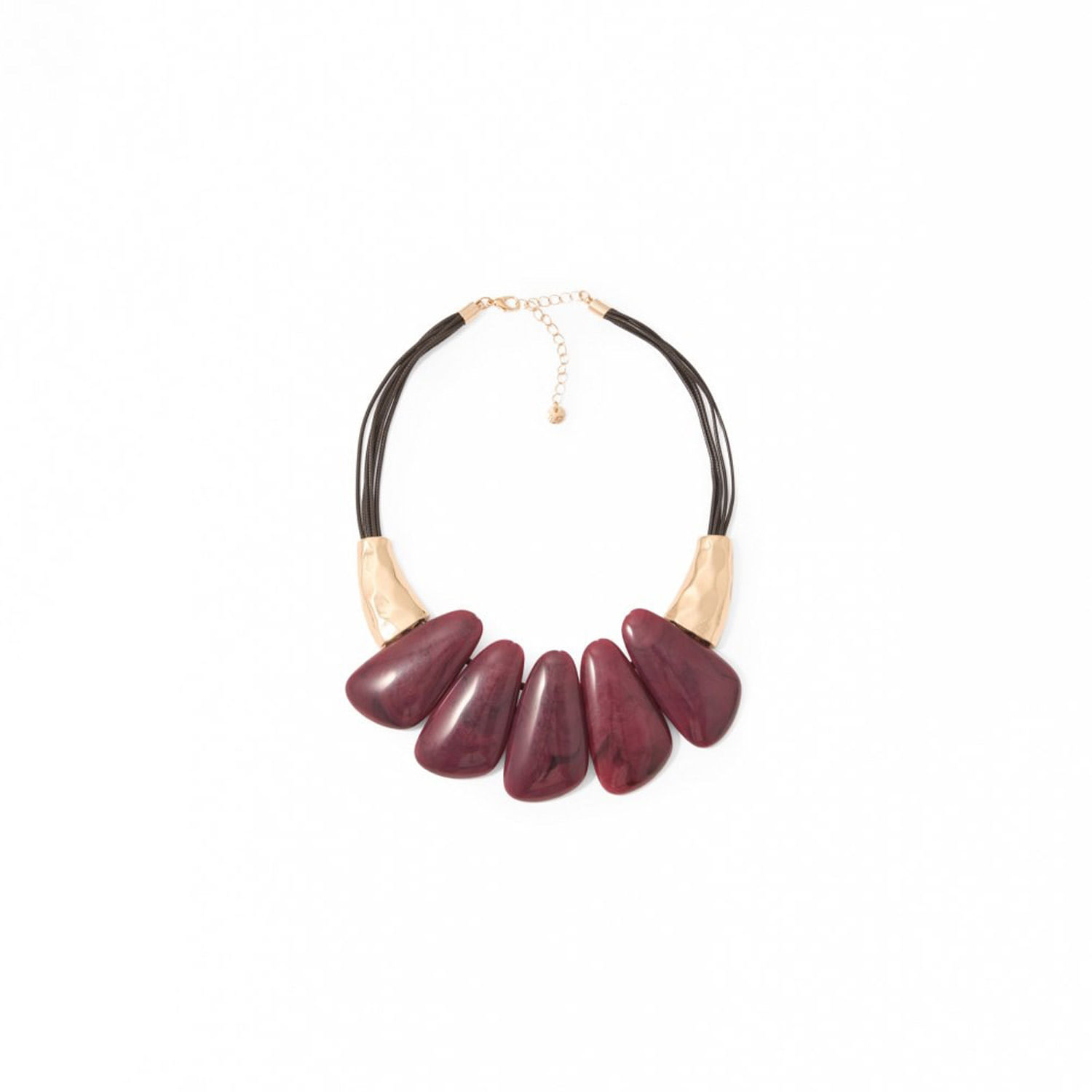 Collar Mujer Sfera Choker Rigid Muy Fino Sanqd Burdeos
