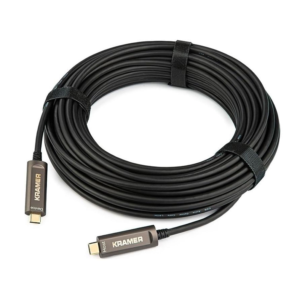Cable óptico Kramer 15ft USB-C 3.1 Gen 2, conexión rápida y fiable, ideal para alta definición