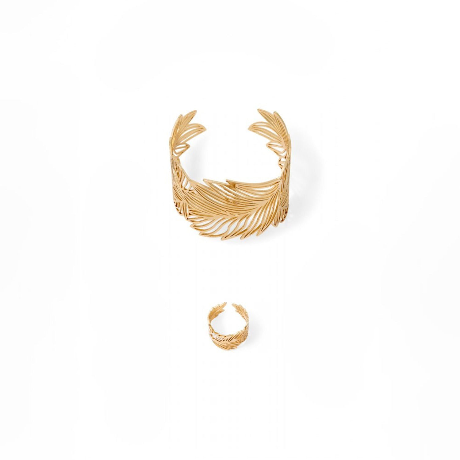 Pulsera Mujer Sfera Conjunto Hoja Filigrana Oro