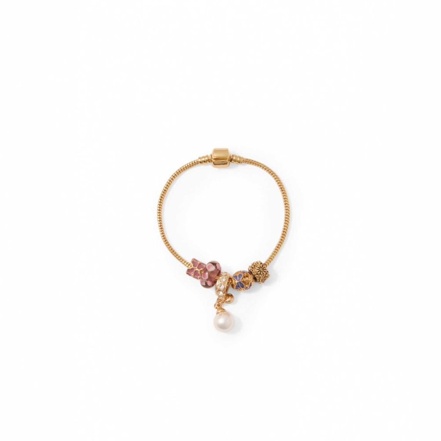 Pulsera Mujer Sfera Colgantes Variados Oro
