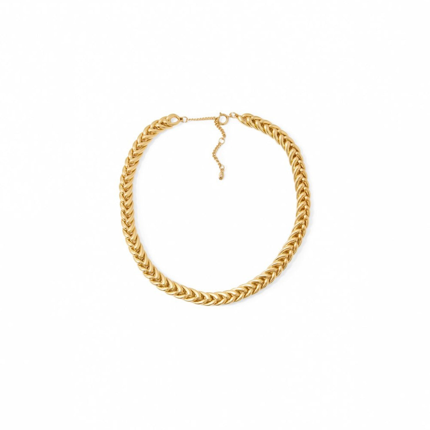 Collar Mujer Sfera Choker Plano Trenza Lemon Oro