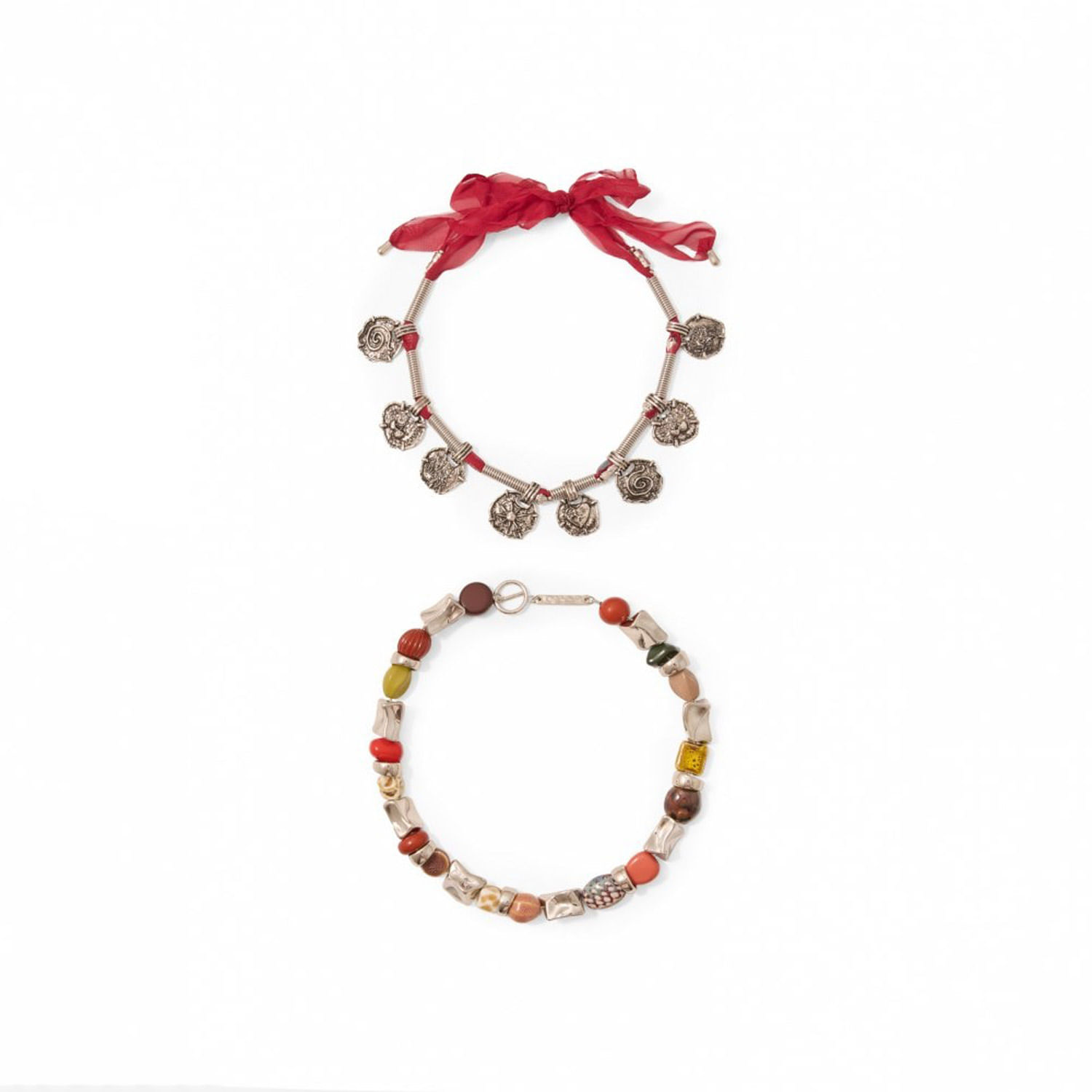 Set Mujer Sfera Choker Con Cuerda Lls Sanqd Multicolor