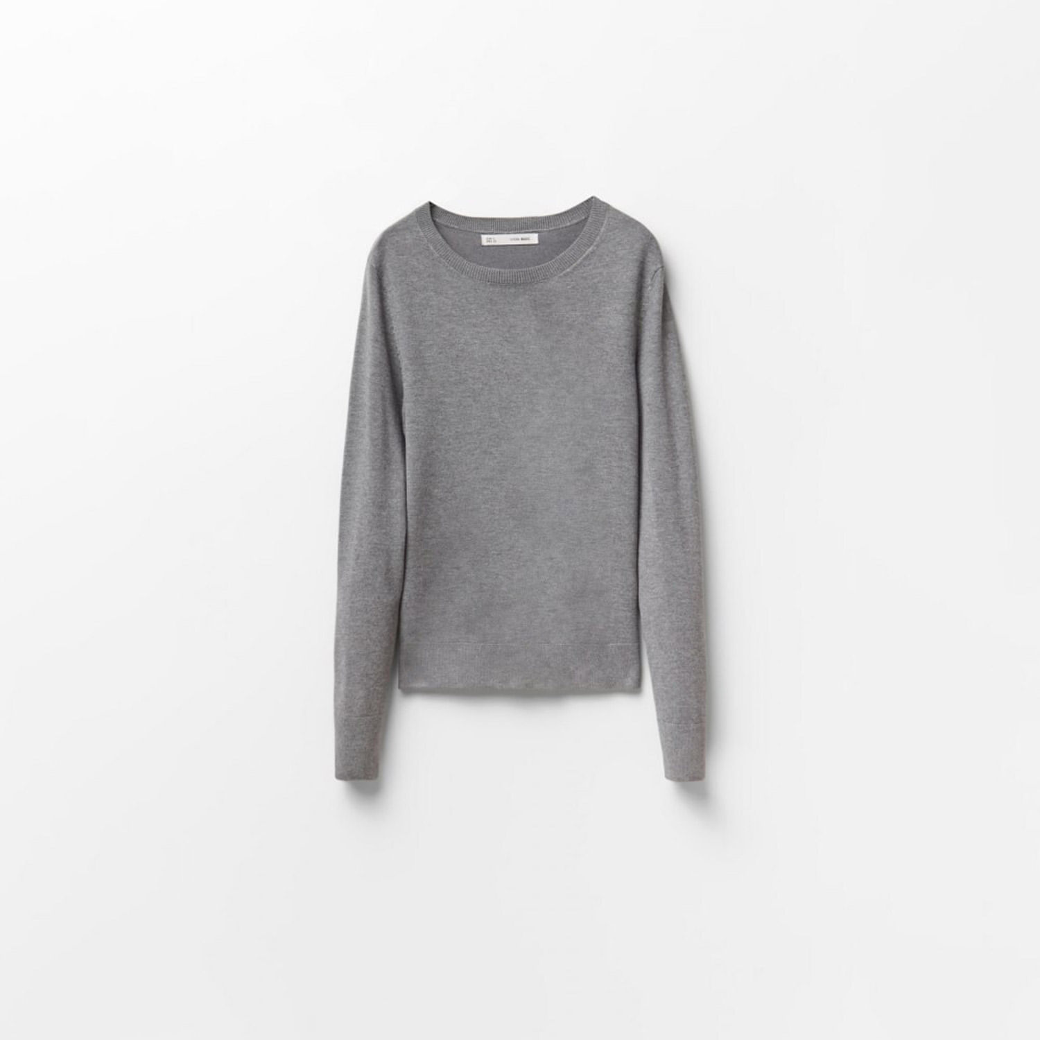 Chompa Mujer Sfera Basico Cuello Redondo Gris Claro