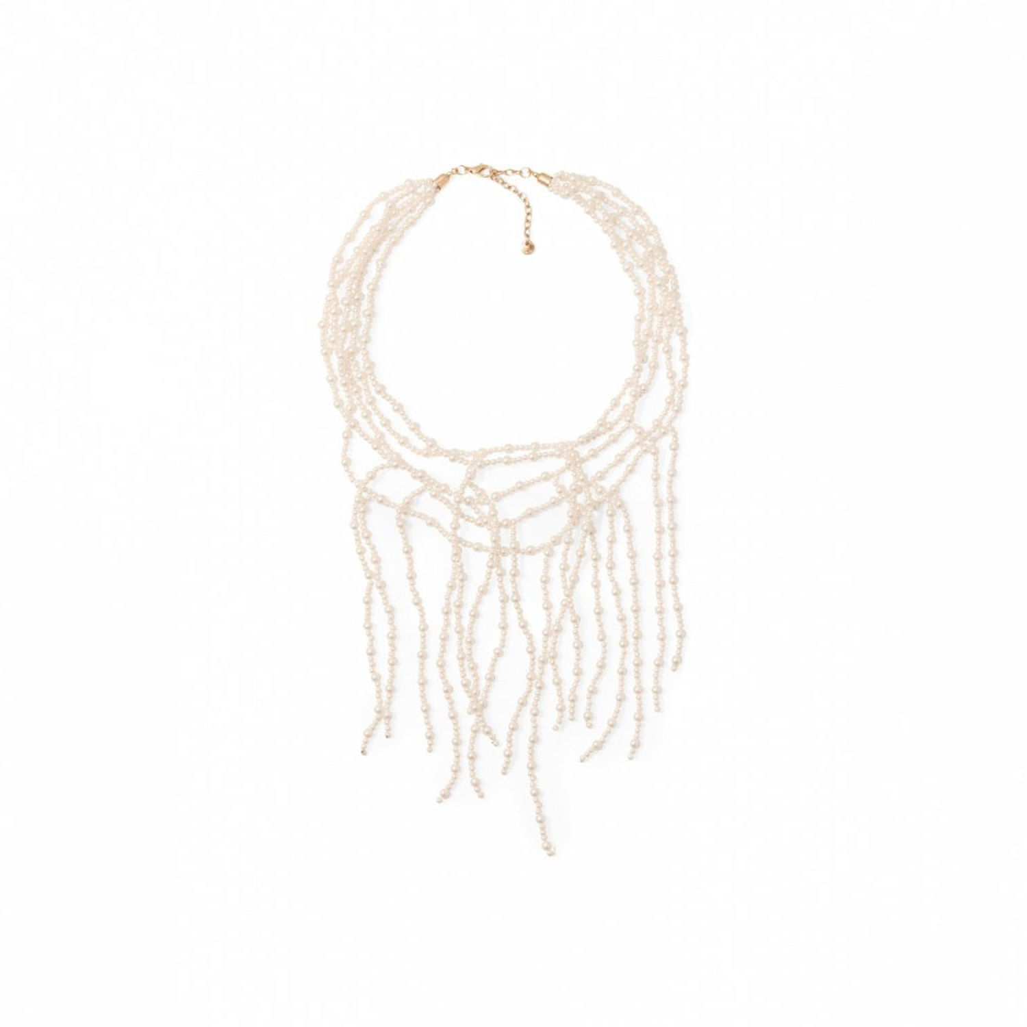 Collar Mujer Sfera Choker Tubo Con Bolitas Qtl Mx Blanco