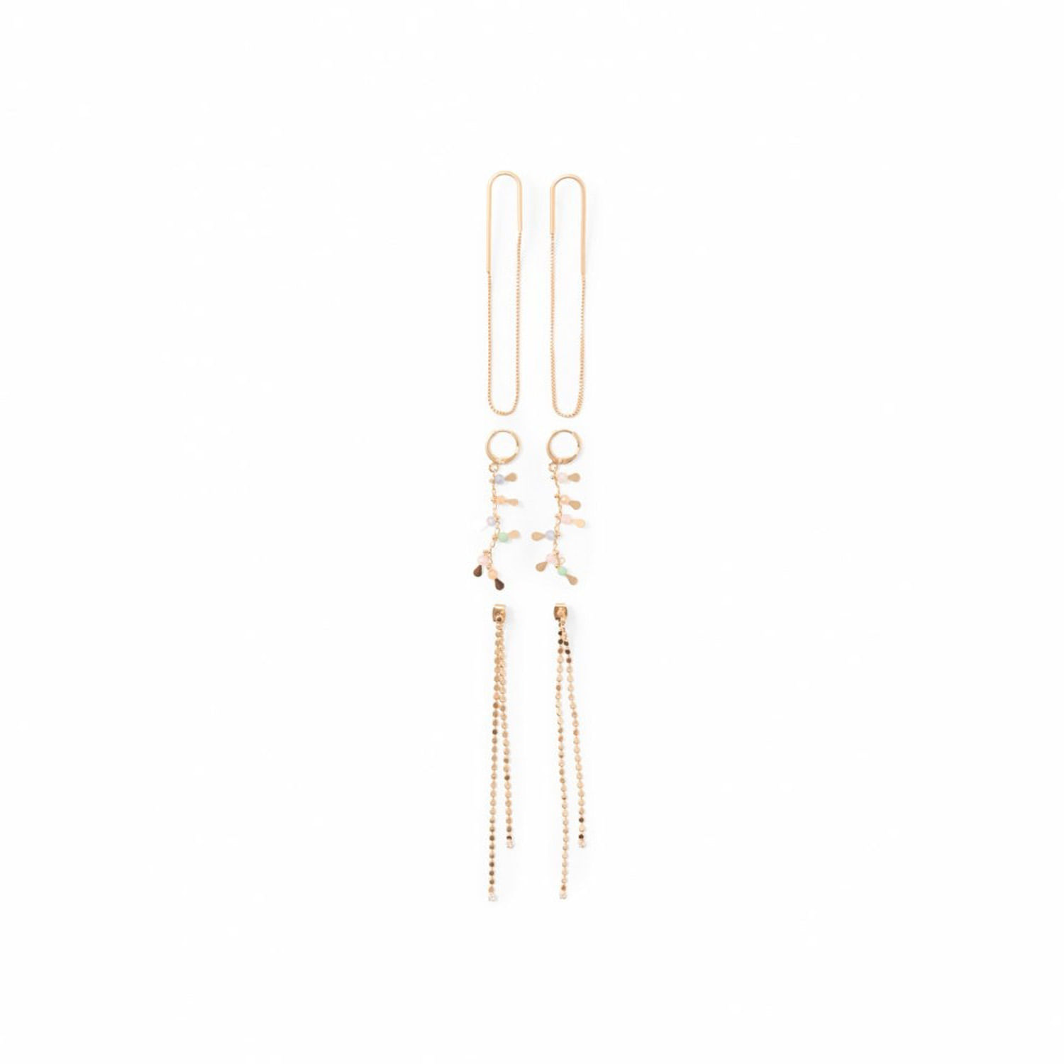 Pendientes Mujer Sfera Set3 Minimal Oro