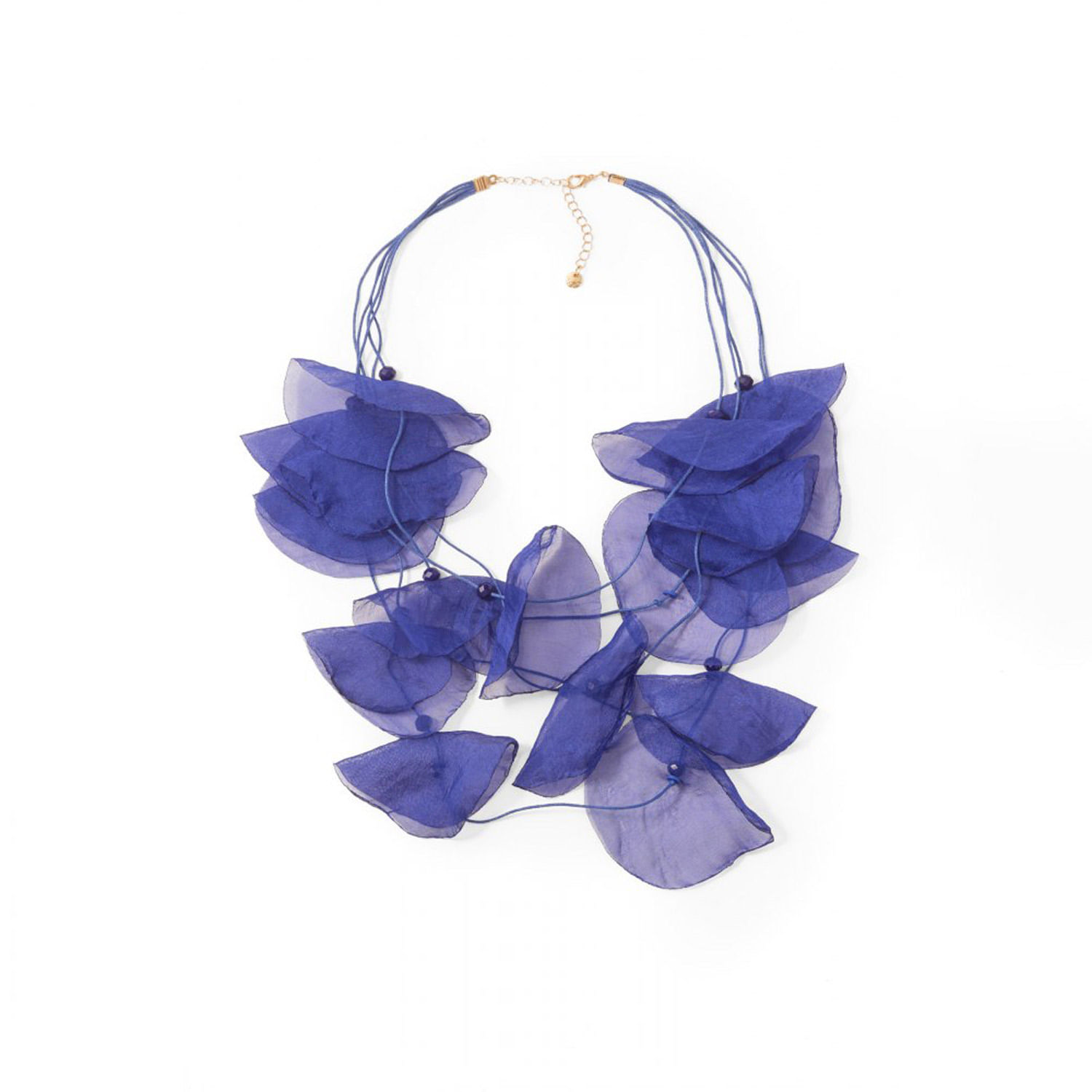 Collar Mujer Sfera Choker Trenza Con Bordado Argu Mx Azul Oscuro